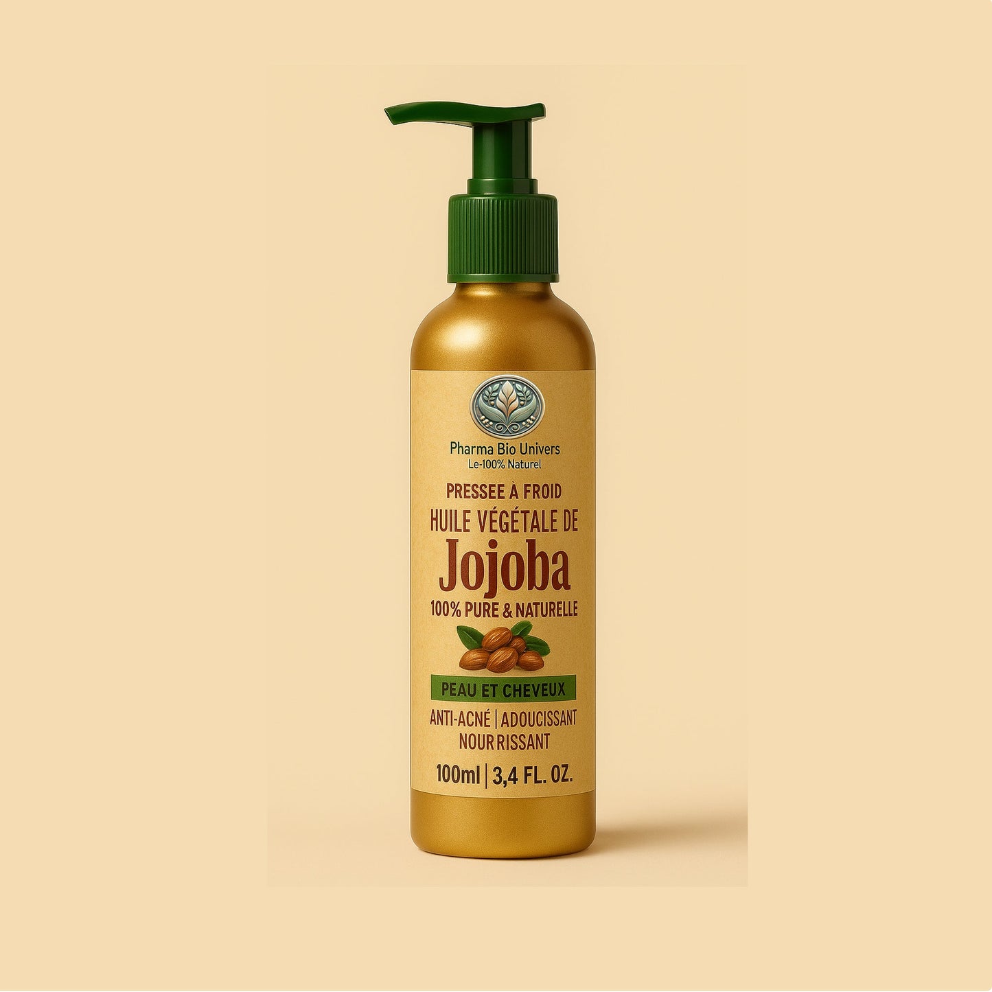 Huile de jojoba bio 100 ml – Hydratante et équilibrante pour peau et cheveux