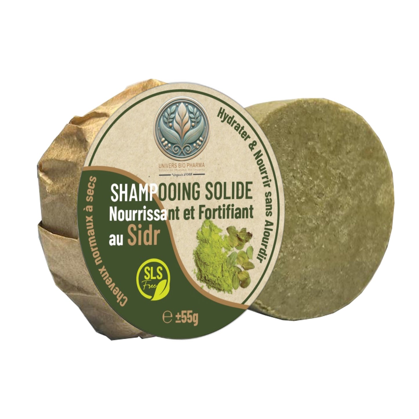 Shampoing Solide Fortifiant au Sidr – Cheveux Normaux à Secs - Univers Bio Pharma
