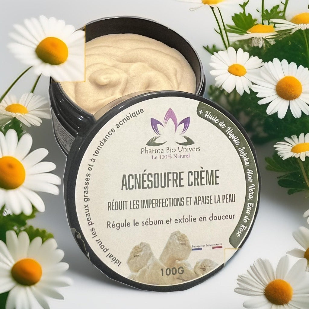 Crème Naturelle au Soufre – Soin Purifiant Anti-Imperfections 🌿✨ - Univers Bio Pharma
