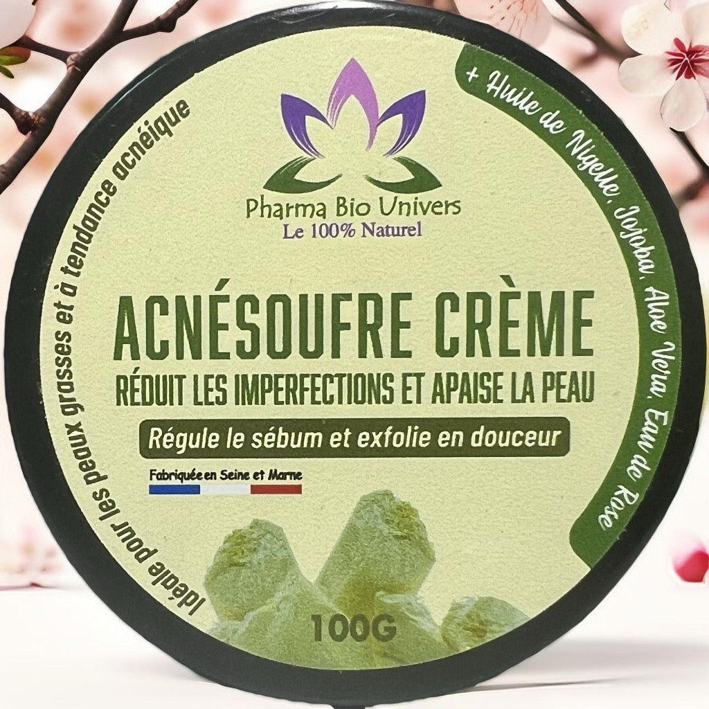 Crème Naturelle au Soufre – Soin Purifiant Anti-Imperfections 🌿✨ - Univers Bio Pharma