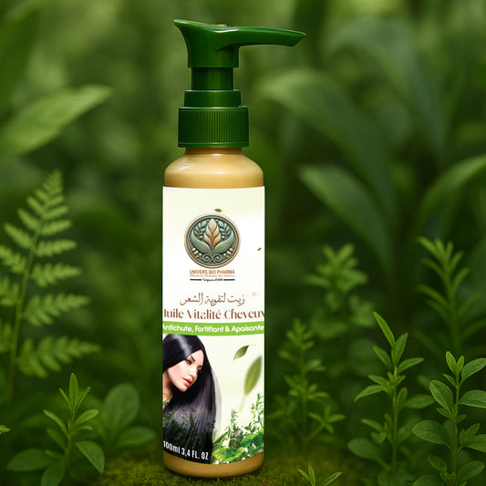 Huile Vitalité Cheveur bio - Soin capillaire naturel fortifiant 100ml - Univers Bio Pharma - Huile pour cheveux aux plantes