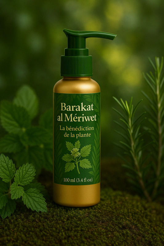 Huile capillaire naturelle fortifiante au Marrube blanc (Mériwet) et romarin – flacon 100 ml fabriqué au Maroc