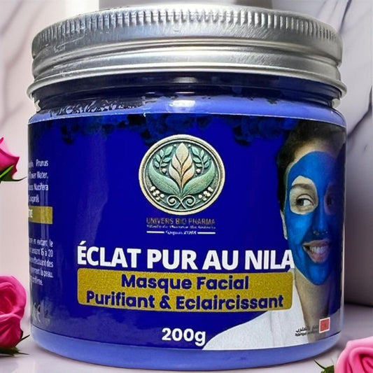 🟦 Masque Éclat Pur au Nila – Masque Visage Purifiant, Éclaircissant et Hydratant - Univers Bio Pharma