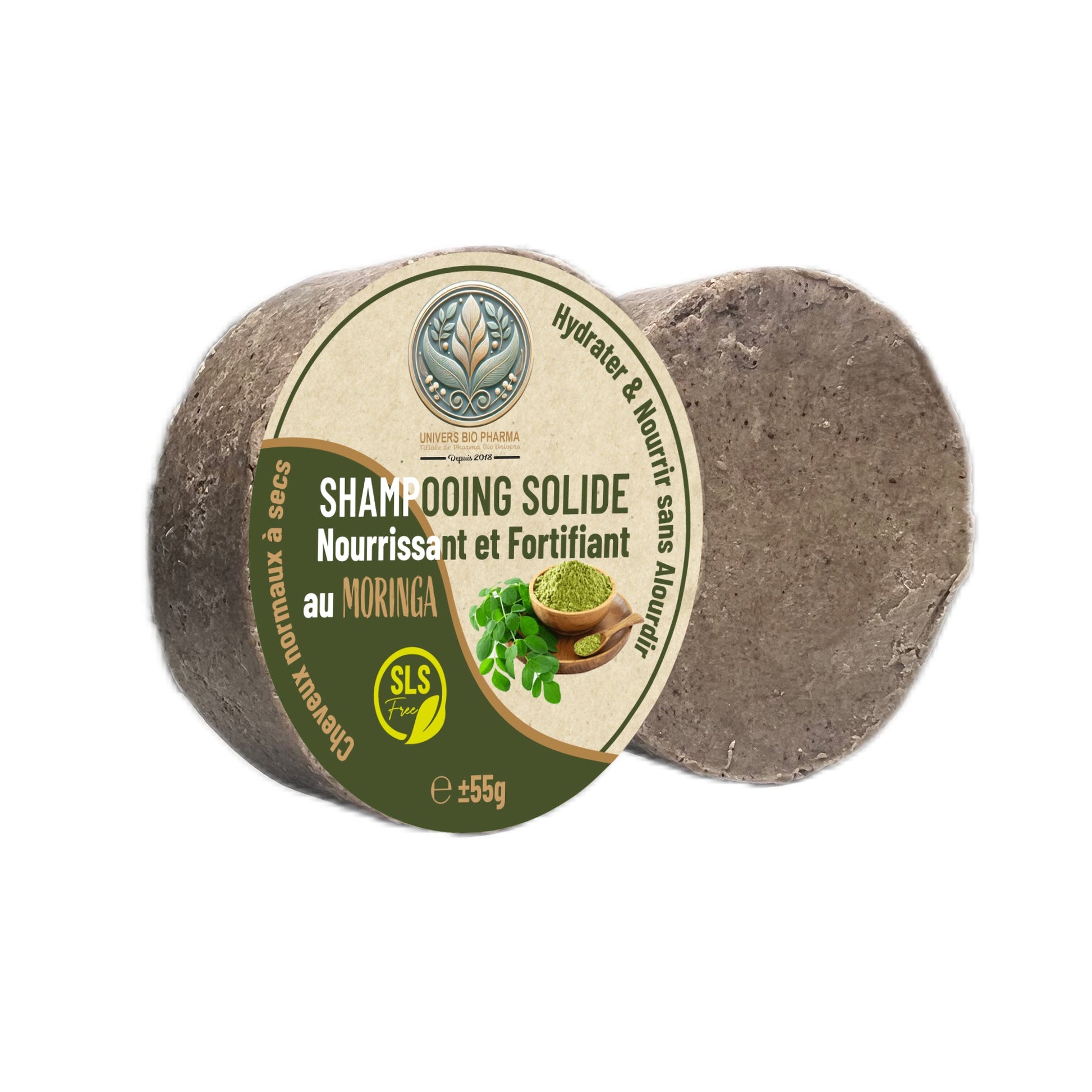 Shampoing Solide Naturel – Moringa & Ghassoul - Univers Bio Pharma