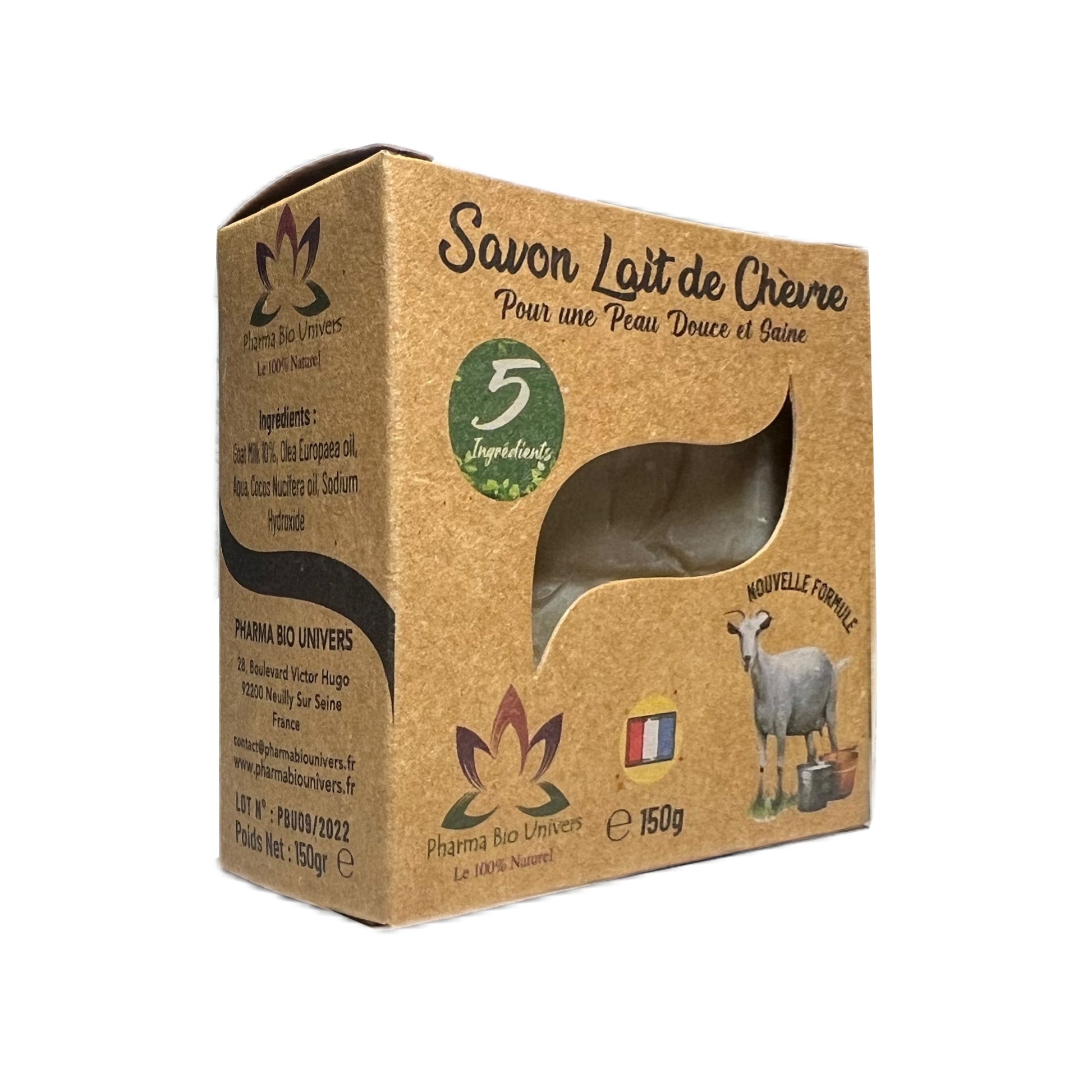 Savon au lait de chèvre – Fait main – Pour peaux mixtes à grasses – 150 g - Univers Bio Pharma