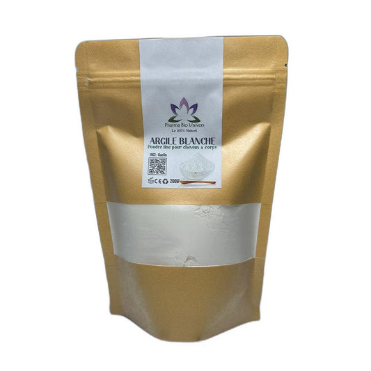 Argile Blanche en Poudre – Soin Naturel pour Peau et Cheveux 200 gr - Univers Bio Pharma