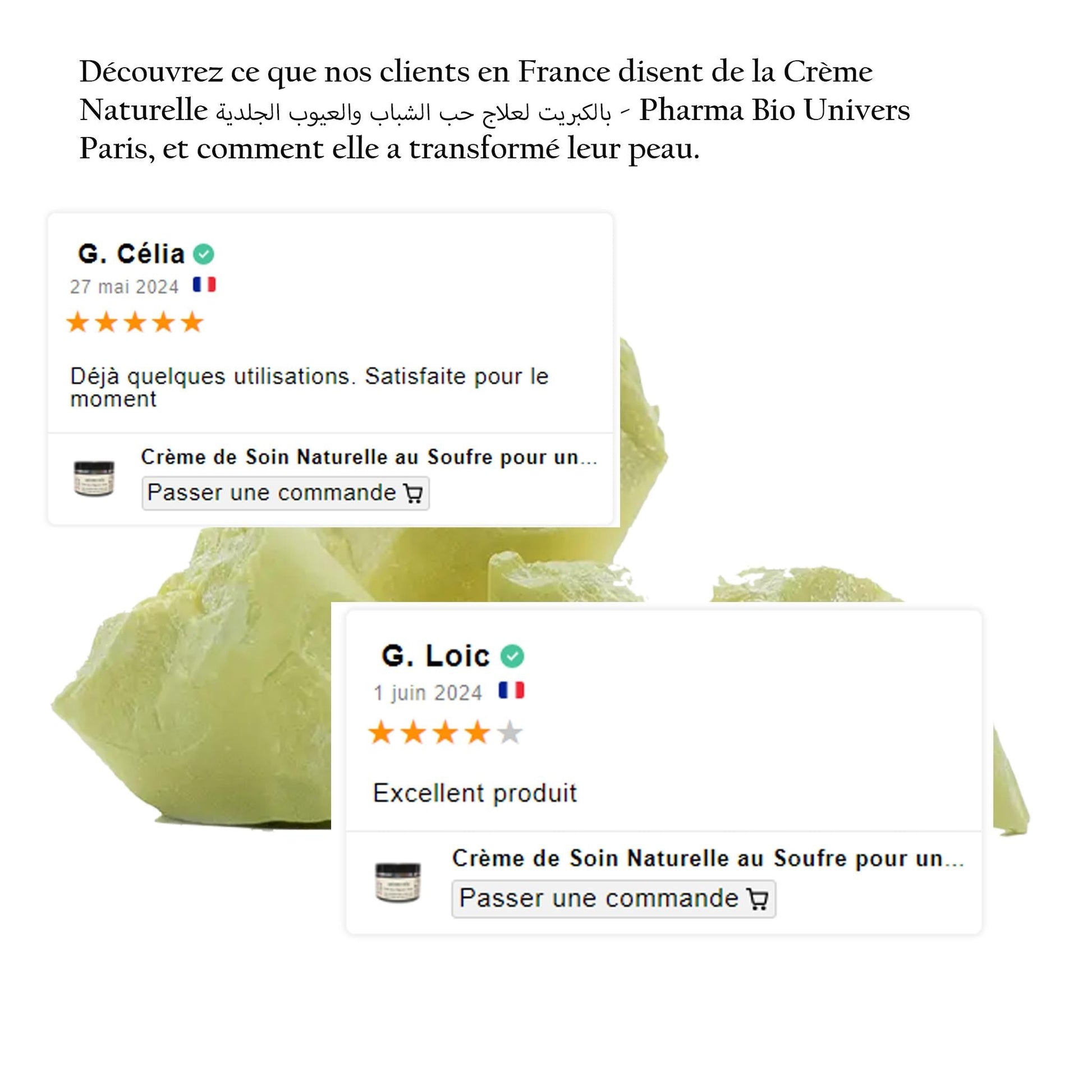 Crème Naturelle au Soufre – Soin Purifiant Anti-Imperfections 🌿✨ - Univers Bio Pharma
