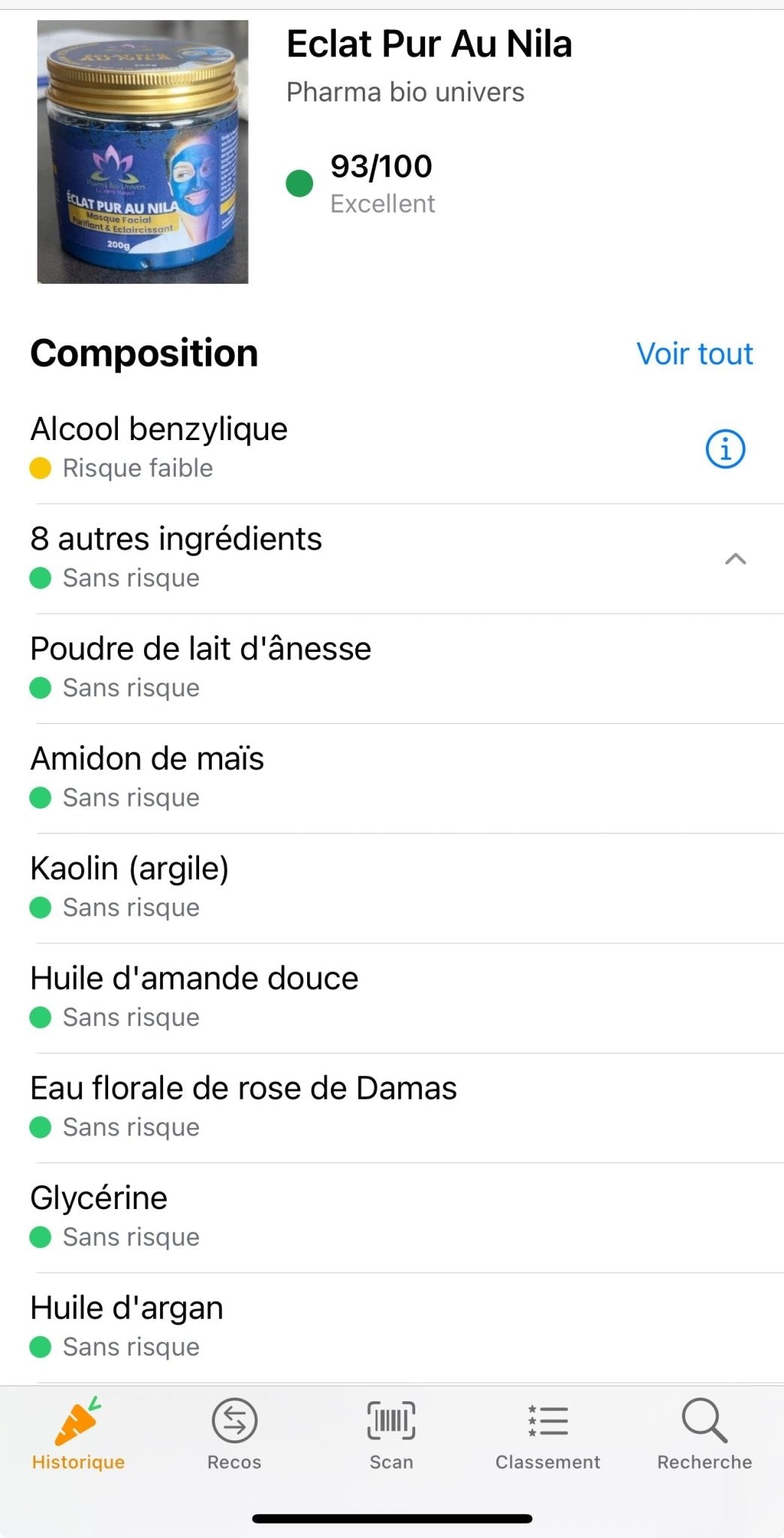🟦 Masque Éclat Pur au Nila – Masque Visage Purifiant, Éclaircissant et Hydratant - Univers Bio Pharma