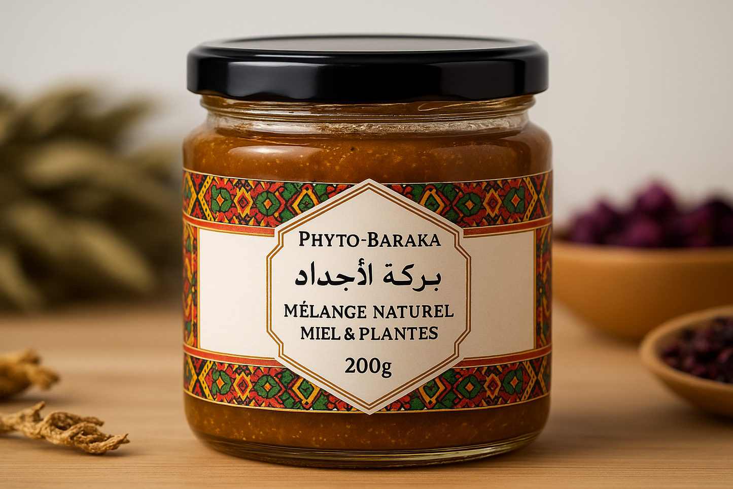 "Phyto-Baraka mélange traditionnel marocain miel jujubier plantes médicinales"

