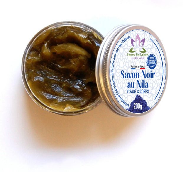 Savon Noir Nila : Exfoliation et Éclaircissement Naturels pour une Peau Radieuse 200 gr - Univers Bio Pharma