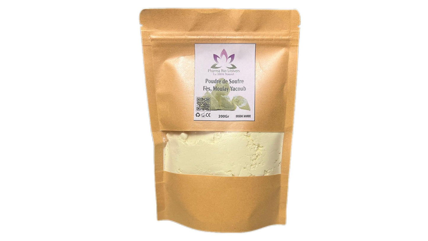 🟡 Soufre en Poudre Naturel – Origine Moulay Yacoub (Fès, Maroc) - Univers Bio Pharma